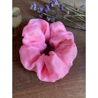 Pink puffy large scrunchies handmade by Flower Child